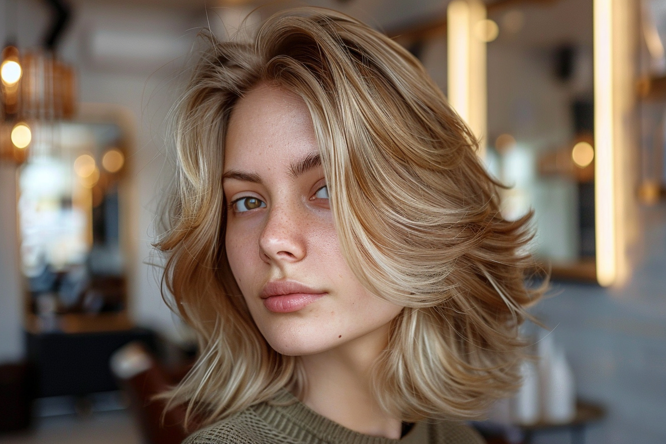 Coupe dégradée effilée mi-longue : féminité et style
